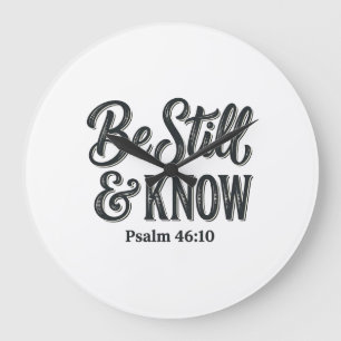 Sei Still Und Wisse Psalm 46_10 Christliches T-Shi Große Wanduhr
