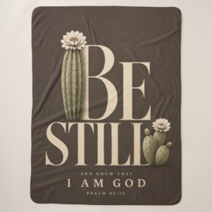SEI STILL Walnuss Psalm 46,10 Sherpa-Decke Sherpadecke