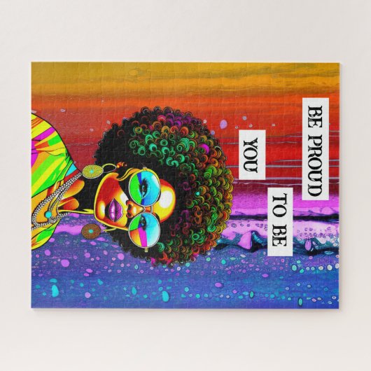 Sei stolz darauf, du zu sein | Groovy Woman of Col Puzzle (Horizontal)