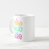 Sei stolz - Retro-Tasse Kaffeetasse (Vorderseite Links)