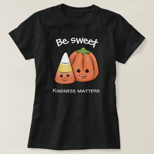 Sei süß Halloween Candy Corn & Pumpkin T-Shirt (Design vorne)