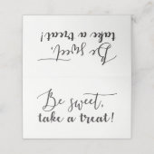 Sei süß, nimm eine Leckerei Script Table Food Zent Platzkarte (Außenseite Aufgefaltet)