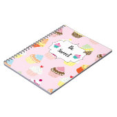 Sei süß Pastel Cupcake Muster Niedliches Notebook Notizblock (Linke Seite)