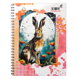 Sei tapfer mit deinem Leben + Hare | Notebook-Jour Notizblock