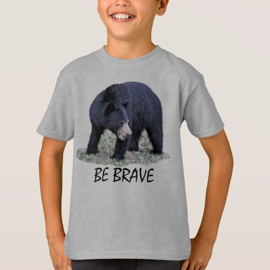 Sei tapfer - schwarzer Bär T-Shirt (Vorderseite)