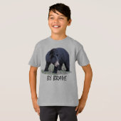Sei tapfer - schwarzer Bär T-Shirt (Vorne ganz)