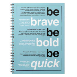 Sei tapfer! Sei mutig! Sei schnell. Benutzerdefini Notizblock