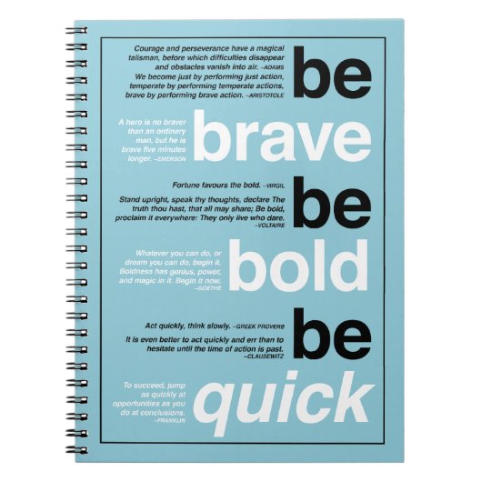 Sei tapfer! Sei mutig! Sei schnell. Benutzerdefini Notizblock (Vorderseite)