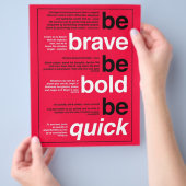 Sei tapfer! Sei mutig! Sei schnell. Motivierend Zi Flyer (Hand)