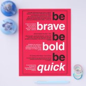 Sei tapfer! Sei mutig! Sei schnell. Motivierend Zi Flyer (Einzeln)