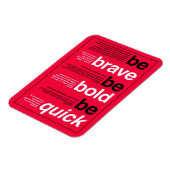 Sei tapfer! Sei mutig! Sei schnell. Motivierend Zi Magnet (Linke Seite)