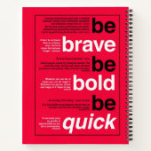 Sei tapfer! Sei mutig! Sei schnell. Motivierend Zi Notizblock (Rückseite)