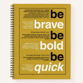 Sei tapfer! Sei mutig! Sei schnell. Motivierend Zi Notizblock (Vorderseite)