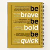 Sei tapfer! Sei mutig! Sei schnell. Motivierend Zi Notizblock (Rückseite)