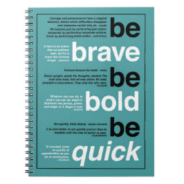 Sei tapfer! Sei mutig! Sei schnell. Motivierend Zi Notizblock