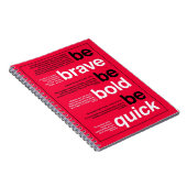 Sei tapfer! Sei mutig! Sei schnell. Motivierend Zi Notizblock (Rechte Seite)