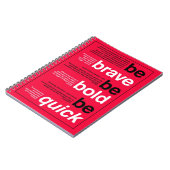 Sei tapfer! Sei mutig! Sei schnell. Motivierend Zi Notizblock (Linke Seite)