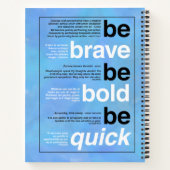 Sei tapfer! Sei mutig! Sei schnell. Motivierend Zi Notizblock (Rückseite)