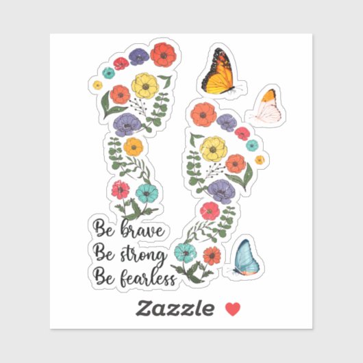 Sei tapfer, sei stark, sei furchtlos aufkleber (Blatt)