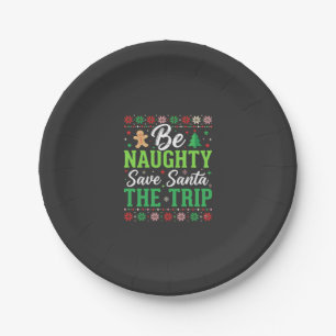 Sei unartig, rette Santa Lustiges Weihnachten SVG Pappteller
