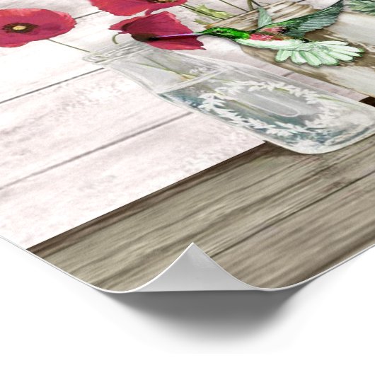 Sei unser Gast Hummingbird Poster (Ecke)