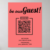 Sei unser Gast Internet QR Code Password WIFI Poster (Vorne)