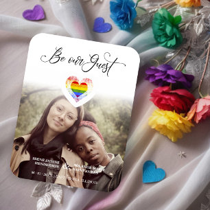 Sei unser Gast Pride Regenbogen Herz Lesbisch Schw Magnet