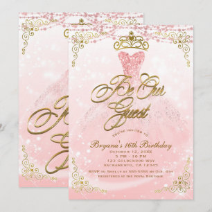 Sei unser Gast Prinzessin Pink & Gold Sweet 16 Par Einladung