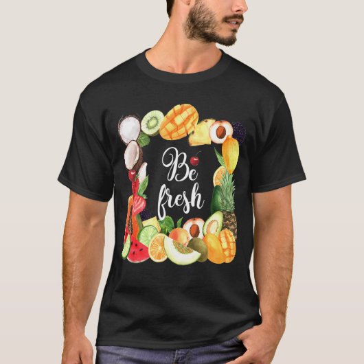Sei Veganes Obst Cooler vegetarischer Bauer T-Shirt (Vorderseite)