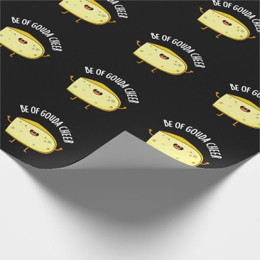 Sei von Gouda Cheer Funny Chee Pun Dark BG Geschenkpapier (Ecke)