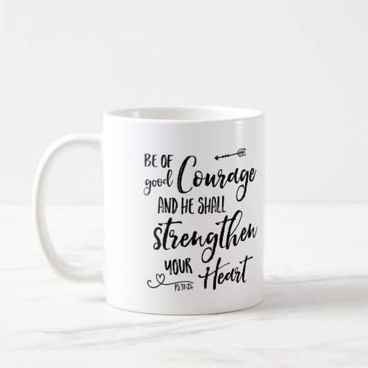 Sei von gutem Mut - Psalm 31:24 Tasse (Links)