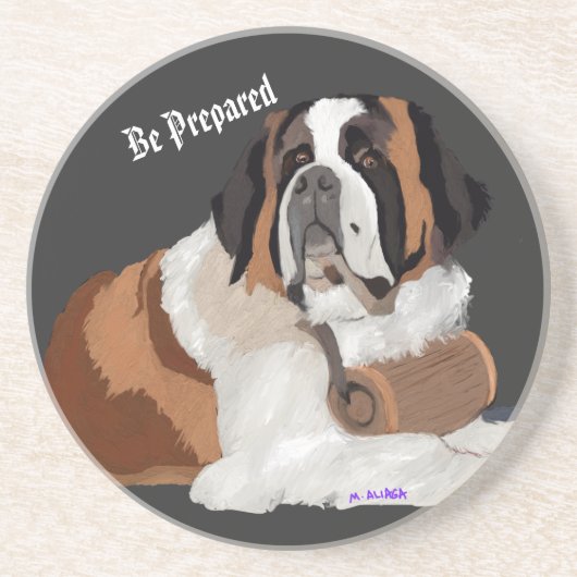 Sei vorbereitet! St. Bernard mit Keg Getränkeuntersetzer (Vorne)