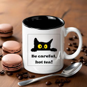 Sei vorsichtig mit heißen Tee-Tasse Zweifarbige Tasse