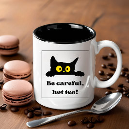 Sei vorsichtig mit heißen Tee-Tasse Zweifarbige Tasse