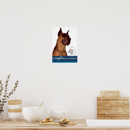 Sei vorsichtig, was du sagst oder schreibst! poster (Küche)