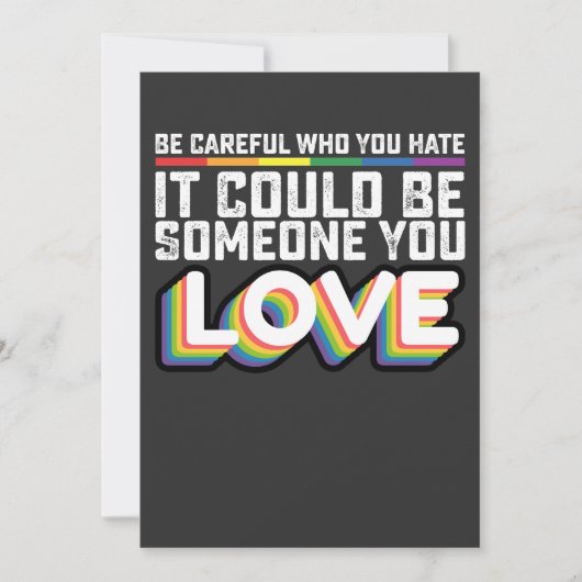 Sei vorsichtig, wen du hasst, es könnte jemand U-L Einladung (Vorderseite)