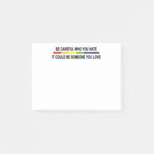 Sei vorsichtig, wen du hasst post-it klebezettel