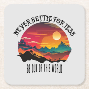 Sei weg von dieser Welt Rechteckiger Pappuntersetzer