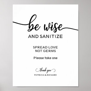 Sei weise und desinfiziere - verbreite Liebe, nich Poster