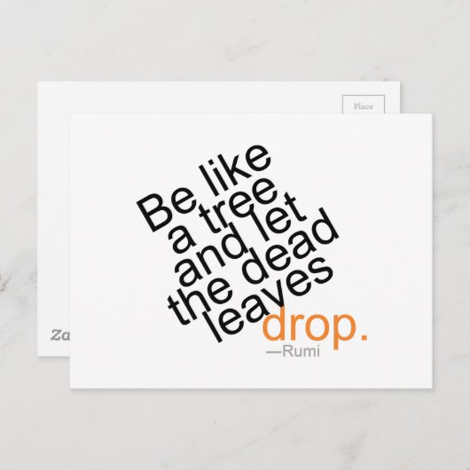Sei wie ein Baum und Lass die toten Blätter fallen Postkarte (Vorne/Hinten)