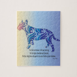 Sei wie Hurrikan und Tiger BULL TERRIER Art Puzzle
