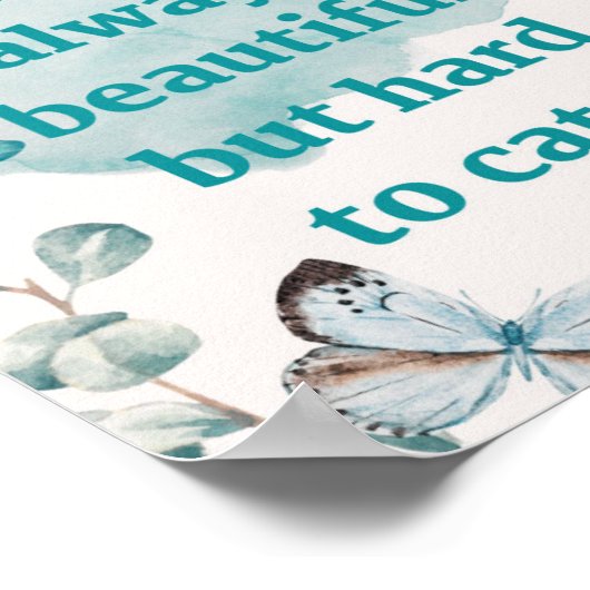 Sei wie Schmetterling, Liebe dich selbst, Motivier Poster (Ecke)