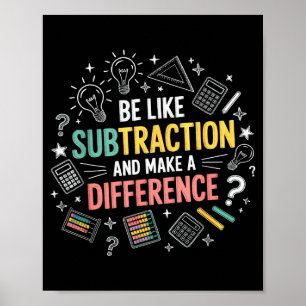 Sei wie Subtraktion und mache einen Unterschied Lu Poster