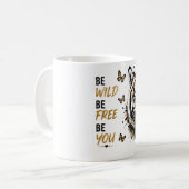 Sei wild, sei frei, sei du selbst Tasse | Tiger Mo (Vorderseite Links)