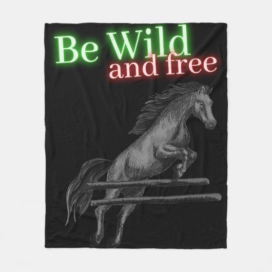 Sei wild und frei beim Springen Fleecedecke (Vorderseite)
