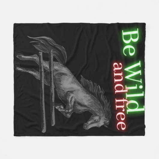 Sei wild und frei beim Springen Fleecedecke (Vorderseite (Horizontal))