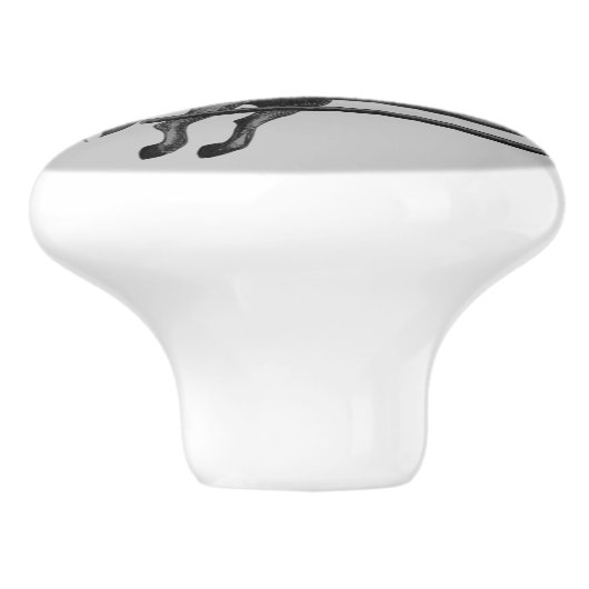 Sei wild und frei beim Springen Keramikknauf (Seitenansicht)