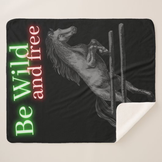 Sei wild und frei beim Springen Sherpadecke (Vorderseite (Horizontal))