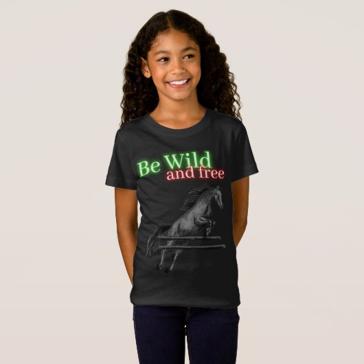 Sei wild und frei beim Springen T-Shirt (Vorne ganz)