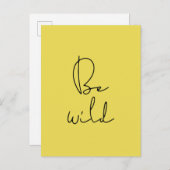 Sei wilder schwarzer Schriftart Postkarte (Vorne/Hinten)